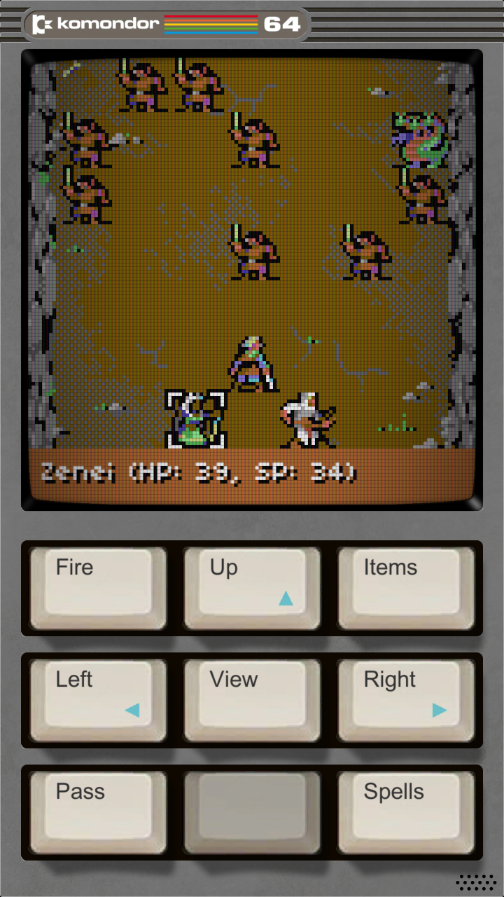 Turn-based combat against a warband in a cavern