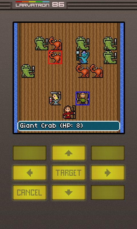 Turn-based combat against a giant crab aboard a ship