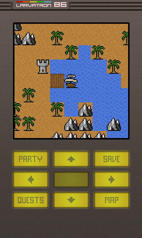 A chartered ship on the palm-lined coast