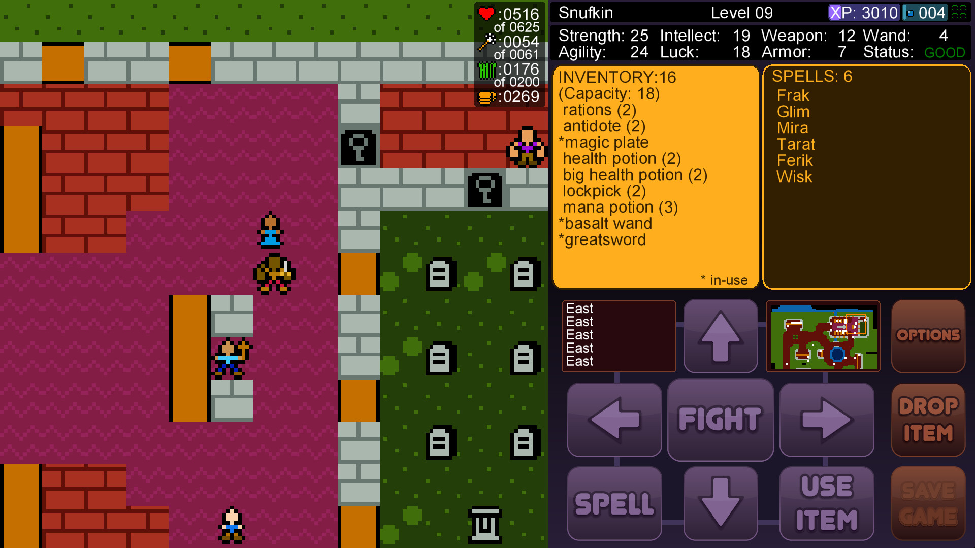 Inside a walled town